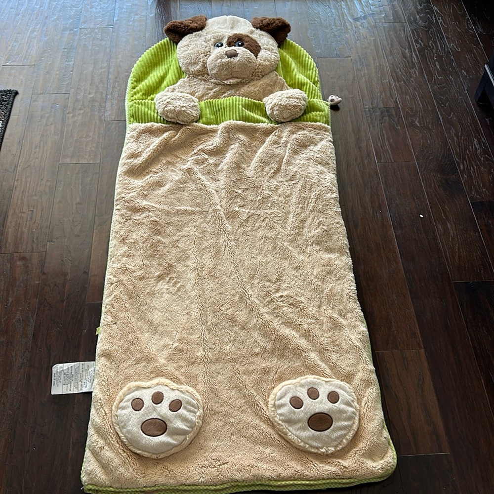 HUG FUN SHAGGY HEAD Sleeping Bag Puppy Dog Full Zippered with puppy head pillow.